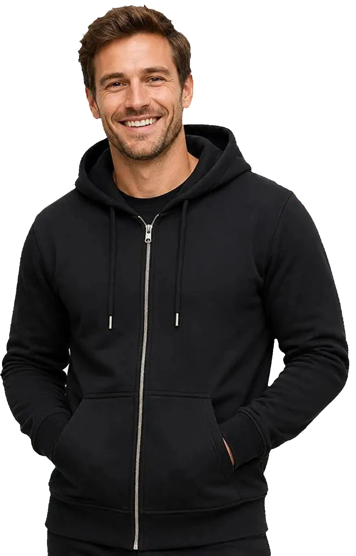 Black ZIPPED Hoodie